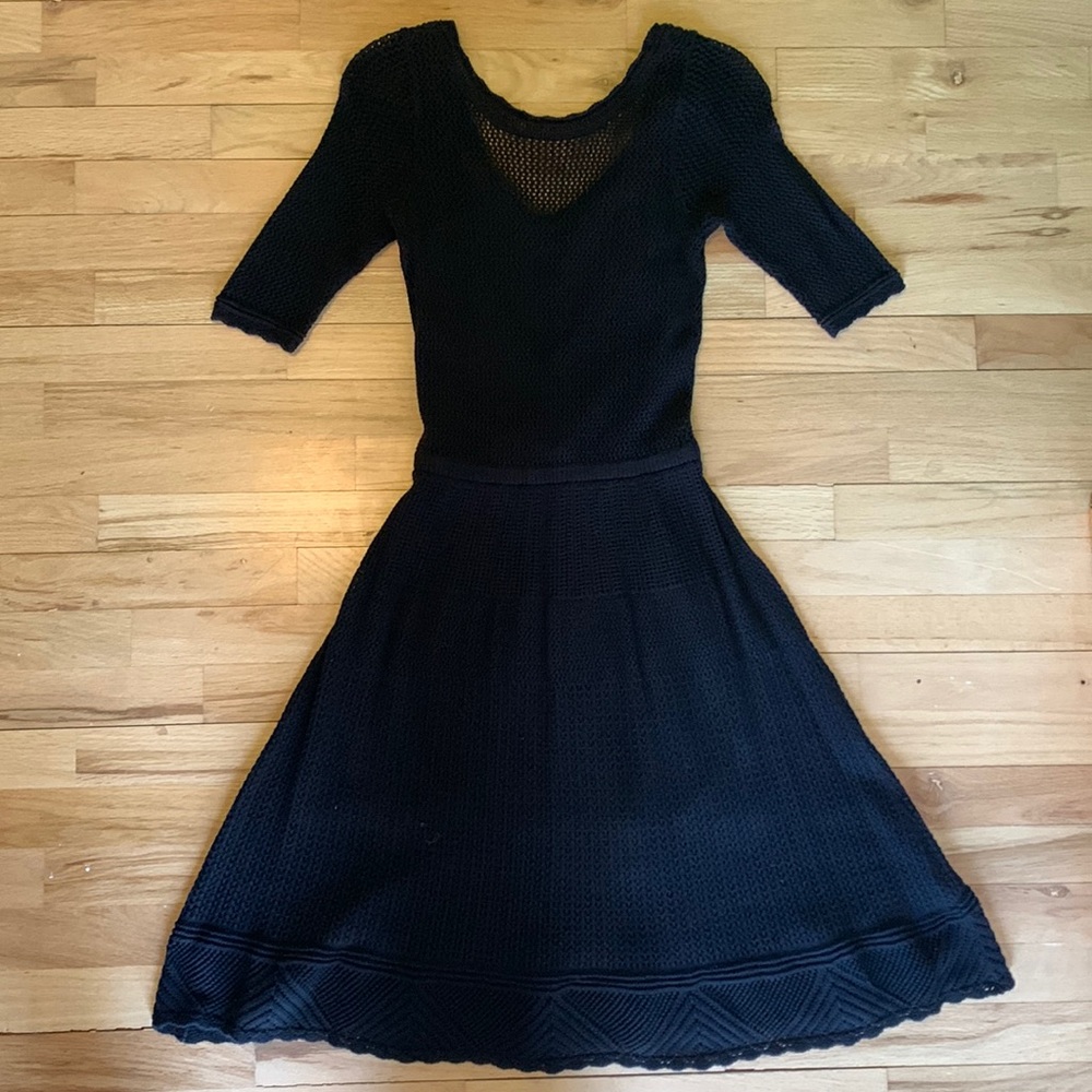 Black knit sweater dress - slim fitting